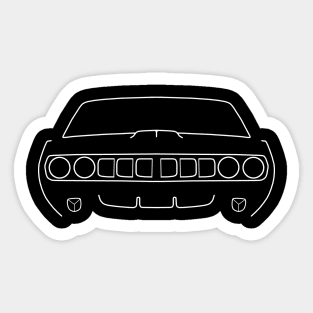 1971 vintage Plymouth Barracuda white outline graphic Sticker